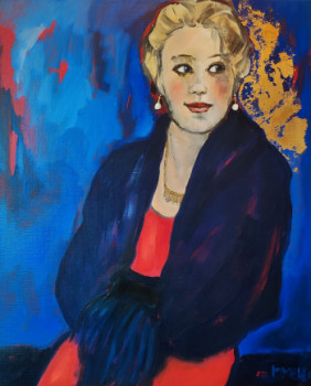 Œuvre contemporaine nommée « "JEUNE FILLE A LA ROBE ROUGE" », Réalisée par MARLEEN MELENS