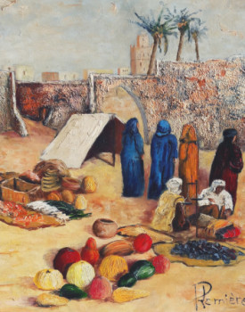 Œuvre contemporaine nommée « Marché Marocain », Réalisée par PATRICK LEMIERE