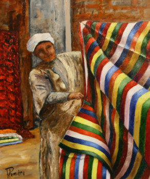 Œuvre contemporaine nommée « Marchand de tapis au maroc 2 », Réalisée par PATRICK LEMIERE