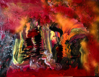 Œuvre contemporaine nommée « Volcanique », Réalisée par FRANçOISE BEAUQUEL