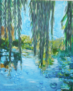 Œuvre contemporaine nommée « giverny étang », Réalisée par MIREILLE BREGOU