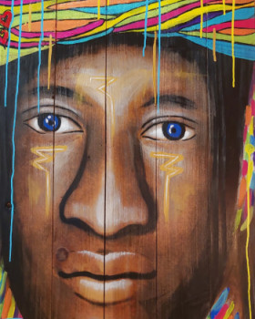 Œuvre contemporaine nommée « L'homme afro », Réalisée par SALLY TERKIBAT