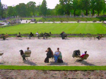 Œuvre contemporaine nommée « Jardin de Luxembourg 2 », Réalisée par OLEG HASLAVSKY