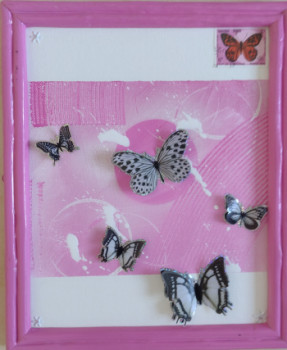 Œuvre contemporaine nommée « Pink Butterflies », Réalisée par CRAPS