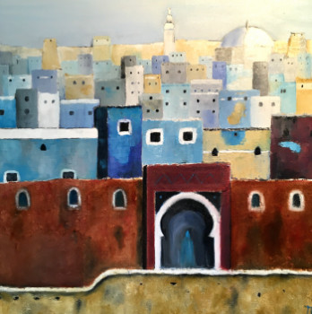 Œuvre contemporaine nommée « The blue city », Réalisée par MOLIA