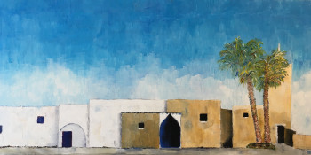 Œuvre contemporaine nommée « Village marocain », Réalisée par MOLIA