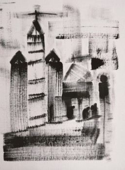 Œuvre contemporaine nommée « Eglise 2 », Réalisée par MARGARITA CARRIER