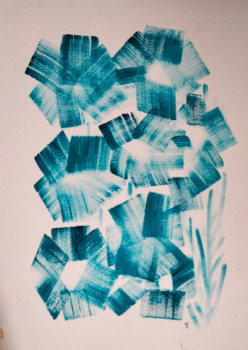 Œuvre contemporaine nommée « Fleurs bleues », Réalisée par MARGARITA CARRIER