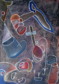 Œuvre contemporaine nommée « JAZZ PAINTING 21 », Réalisée par RAMON LOPEZ