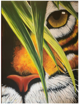 Œuvre contemporaine nommée « Eyes of the tiger », Réalisée par AMANDA BASTIDA