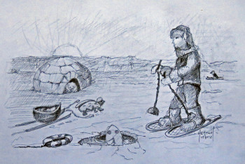 Œuvre contemporaine nommée « Un korrigan au pôle nord », Réalisée par MICHEL HAMELIN