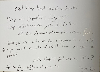 Œuvre contemporaine nommée « C’est trop tard ou espoirs ? », Réalisée par NICOLAS D