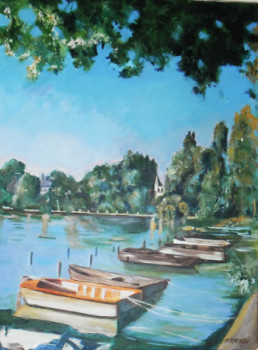 Œuvre contemporaine nommée « lac d'enghien », Réalisée par MIREILLE BREGOU