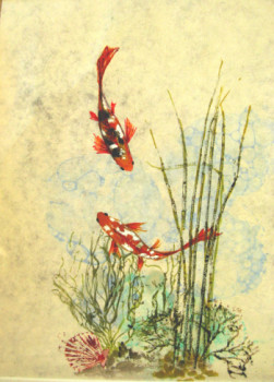 Œuvre contemporaine nommée « Poisson rouge », Réalisée par ODILE JACENKO