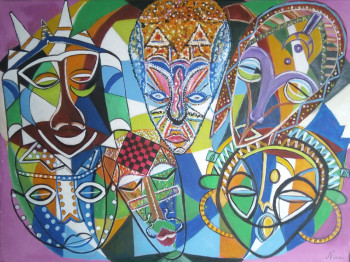 Œuvre contemporaine nommée « Africains », Réalisée par NINA