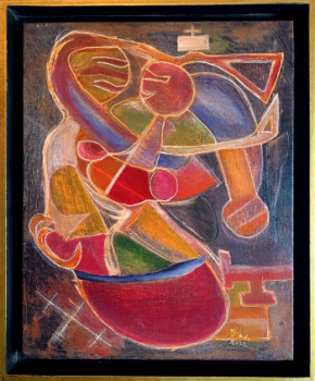 Œuvre contemporaine nommée « JAZZ PAINTING 28 "AMOR DE MADRE" », Réalisée par RAMON LOPEZ