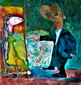 Œuvre contemporaine nommée « LA DISCUTION », Réalisée par MANUEL NAVARRO
