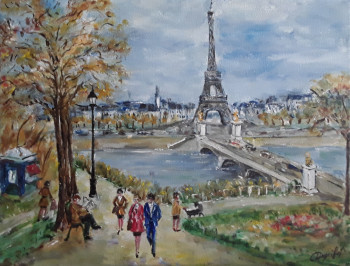 Œuvre contemporaine nommée « Parc vers le pont Alexandre III », Réalisée par CATH