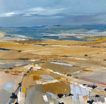 Œuvre contemporaine nommée « Ocre et bleu », Réalisée par CAUDRON