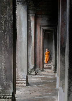 Œuvre contemporaine nommée « L'enfant moine d'Angkor Vat », Réalisée par DAVID.B