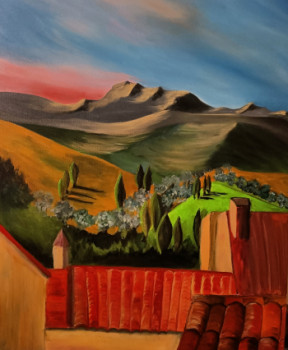 Œuvre contemporaine nommée « Vue de ma terrasse... », Réalisée par ANNE DE MASSIAC