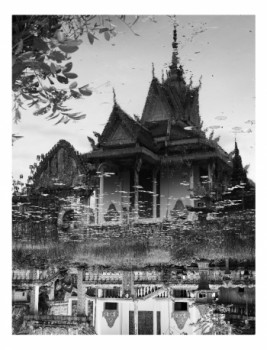 Œuvre contemporaine nommée « Reflet d un temple au Cambodge », Réalisée par DAVID.B