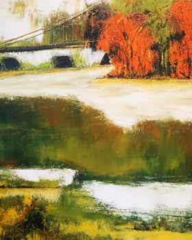 Œuvre contemporaine nommée « Paysage de Loire », Réalisée par EVELYNE BRUNET