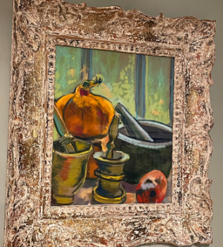 Œuvre contemporaine nommée « “Nature morte au potiron et mortiers” », Réalisée par SUREN