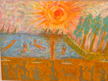 Œuvre contemporaine nommée « Le été déjà la 140x120 acrylique », Réalisée par YAPA BANDARA
