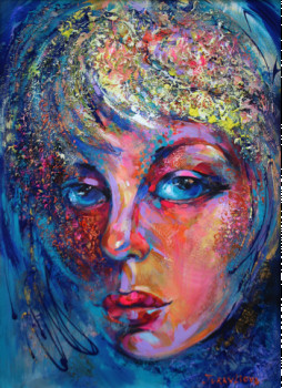 Œuvre contemporaine nommée « Peinture acrylique technique mixte », Réalisée par LIUBOV JURAVLIOVA