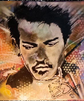Œuvre contemporaine nommée « Pop'Art Johnny Depp », Réalisée par KLéORA CRéATIONS
