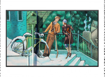 Œuvre contemporaine nommée « Couple sous la neige », Réalisée par CHRISTIAN NOMINE
