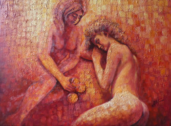 Œuvre contemporaine nommée « Les femmes aux oranges », Réalisée par PHILIPPE JAMIN