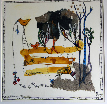 Œuvre contemporaine nommée « Les Oiseaux jardiniers », Réalisée par VALENTINE CARRE