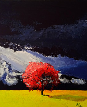 Œuvre contemporaine nommée « L'arbre Rouge », Réalisée par ALBER