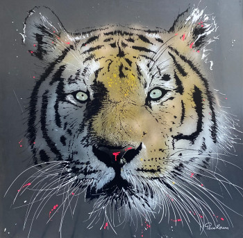 Œuvre contemporaine nommée « KING TIGER », Réalisée par PACOROUM