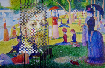 Œuvre contemporaine nommée « Seurat,l'ile de la jatte », Réalisée par ARIEL