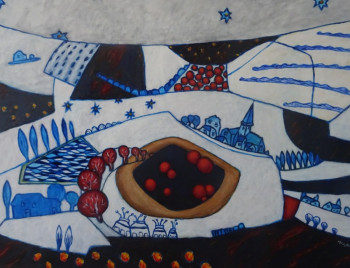 Œuvre contemporaine nommée « Le village », Réalisée par RENé-CLAUDE MIGAUD