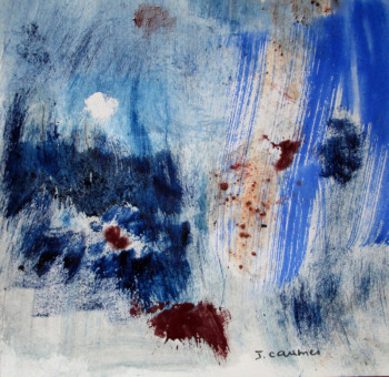 Œuvre contemporaine nommée « Bleu 4 », Réalisée par J. CAUMES