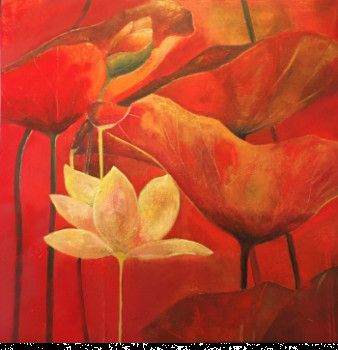Œuvre contemporaine nommée « Lotus or », Réalisée par RENéE OCONEL