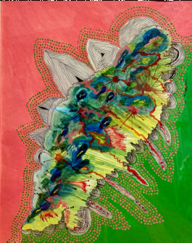Œuvre contemporaine nommée « Turbulences », Réalisée par MARADI ART MARILYN MATHURIN
