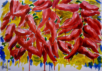 Œuvre contemporaine nommée « Piments rouges », Réalisée par GéRARD JOURNO