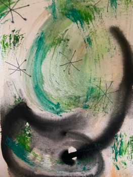 Œuvre contemporaine nommée « Green swirl #01 », Réalisée par AERH ARTS
