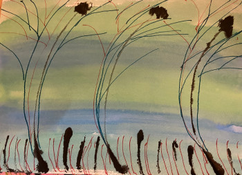 Œuvre contemporaine nommée « Abstract landscape #30 », Réalisée par AERH ARTS