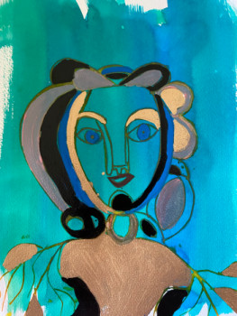 Œuvre contemporaine nommée « Portrait inspired by Picasso », Réalisée par AERH ARTS