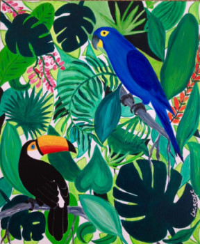 Œuvre contemporaine nommée « TOUCAN TOCO & ARA HYACINTHE », Réalisée par LAURENCE LBN