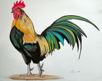 Œuvre contemporaine nommée « LE COQ », Réalisée par LAURENCE LBN