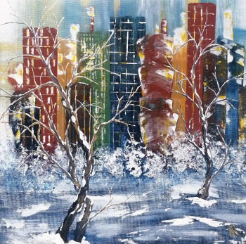 Œuvre contemporaine nommée « Les couleurs de l'hiver », Réalisée par ANNE ROBIN