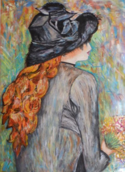 Œuvre contemporaine nommée « La Jeune Fille au Bouquet », Réalisée par NINA