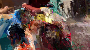 Œuvre contemporaine nommée « visage "chorimages 19" », Réalisée par PAT O'BINE